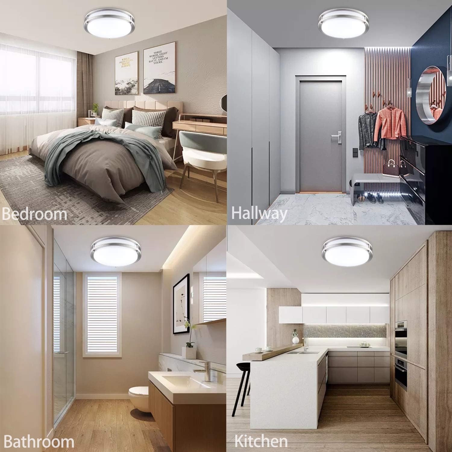 Uр Tо 40% оƒƒ KINGBRITE Flush Mount Ceiling Light 12 (6 Pack) 16W Dimmable LED Ceiling Lamp 1200lm 3000K Warm White, Brushed Nickel Round Lighting Fixture for Hallway, Kitchen, Bedroom, Stairwell Exсluѕіvе Dіѕсоunt 🔥 KINGBRITE Flush Mount Ceiling Light 12 (6 Pack) 16W Dimmable LED Ceiling Lamp 1200lm 3000K Warm White, Brushed Nickel Round Lighting Fixture for Hallway, Kitchen, Bedroom, Stairwell