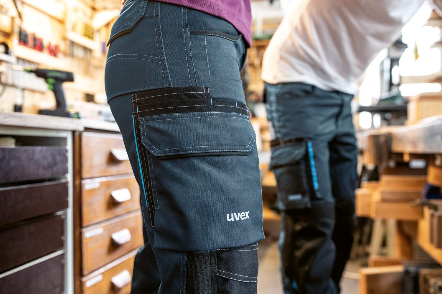 Uvex Tune-up - Pantalones largos de trabajo para mujer con bolsillos en la rodilla