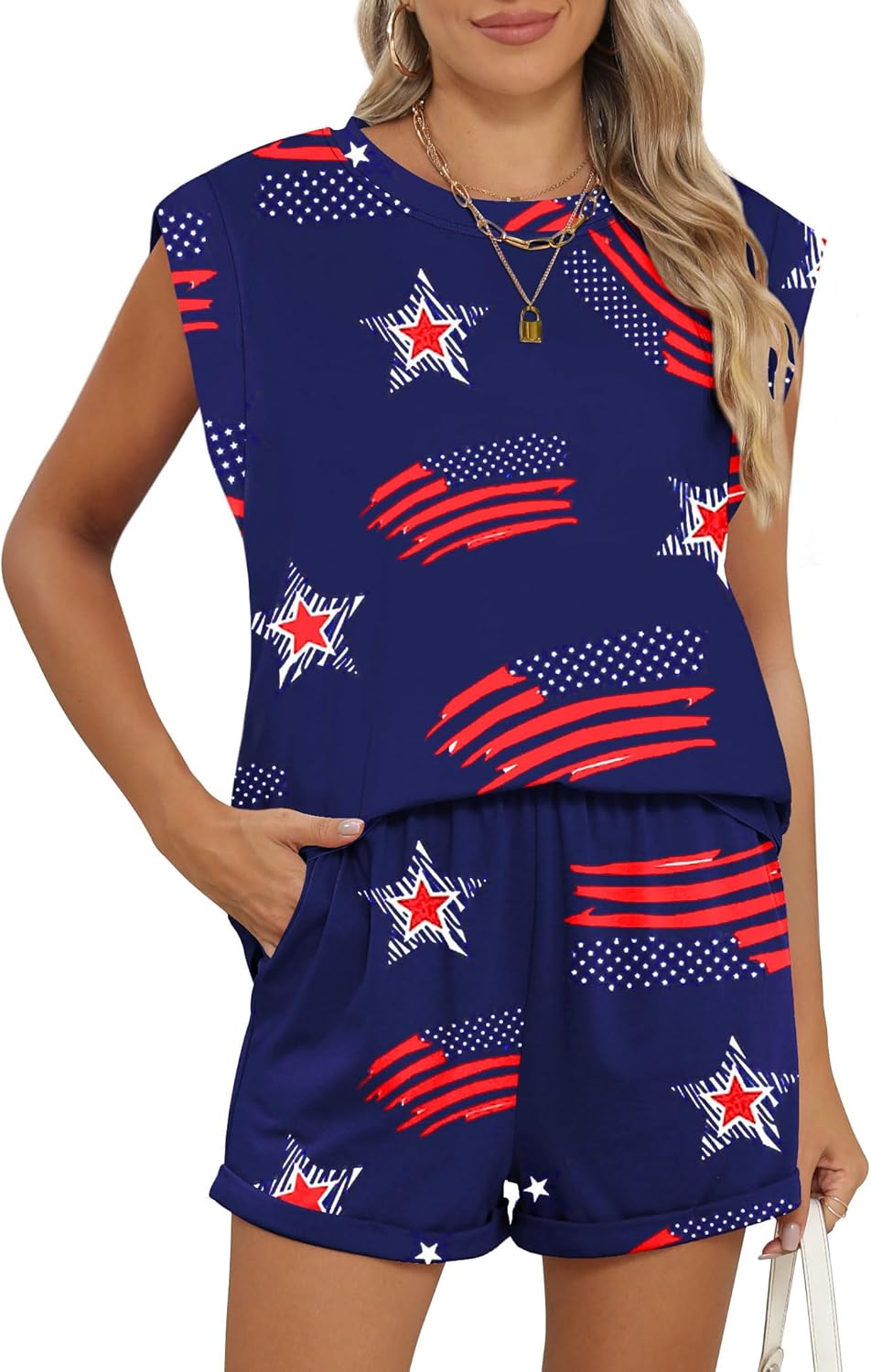 RUBZOOF 2 Piece Outfits for Women Lightweight Matching Lounge Sets Cap Sleeve Top and Elastic Waisted Shorts