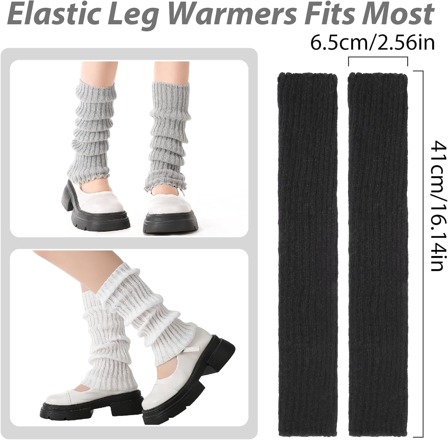 JATEBI 8 Pairs Kawaii Leg Warmers Japanese Style Harajuku Leg Covers Winter Warm Knitted Boot Socks for Women Girls - Image 2