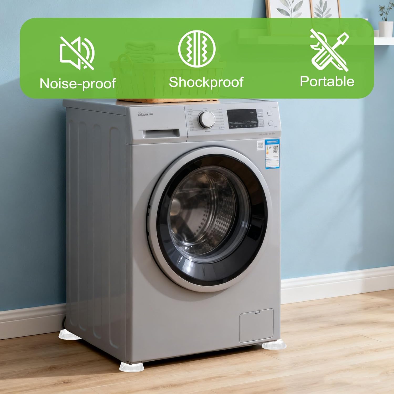 Anti Vibration Pads for Washing Machine, 4 Pack Clear PU