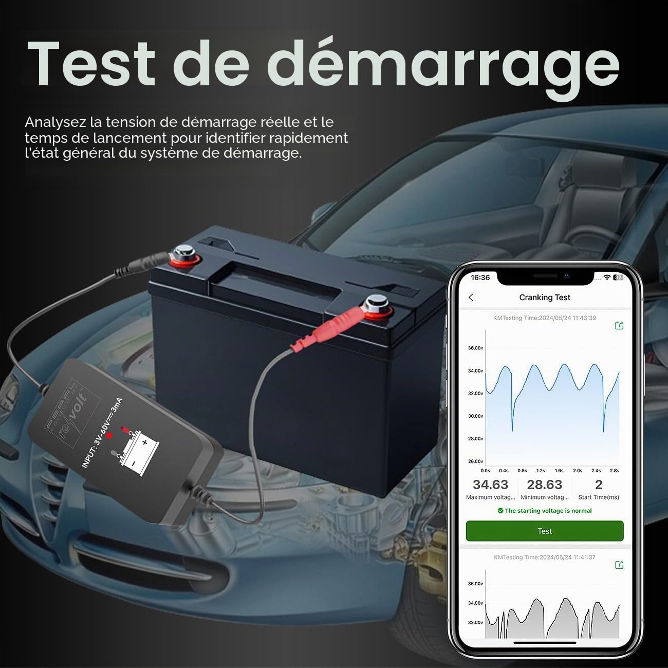 Moniteur de batterie 6-48 V connecté [Lescars]