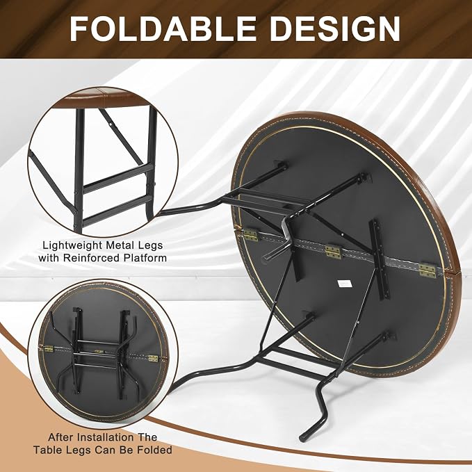 Mesa de poker plegable redonda para 8 jugadores 46 pulgadas miniatura 5