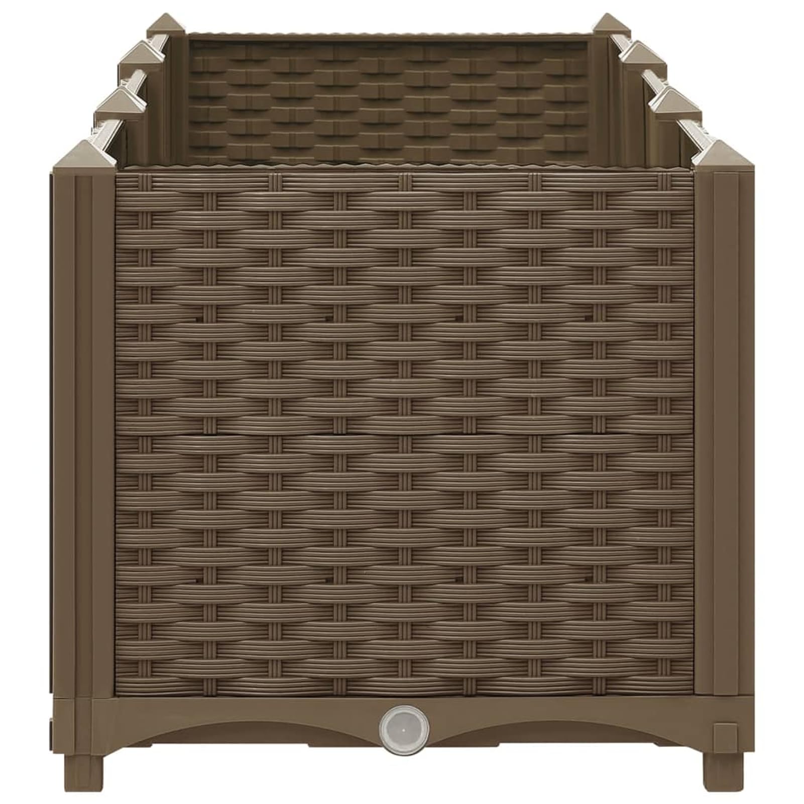Homgoday Arriate Exterior Grande Macetero Huerto Urbano Maceta Arriate Jardinera Arriate de Jardín para Cultivos Verduras Flores en Patio Balcón Terraza 120x40x38 cm Polipropileno Marrón