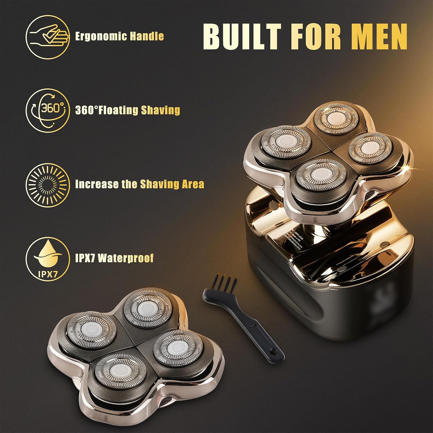 Razor Replacement Blades - for Forte PRO 4 Head Compatible with Skull Shaver Pitbull Pro - for Pitbull Silver Gold PRO SX5 & Palm MX5 & Butterfly Kiss Pro - Bald Men Electric Shavers Accessories