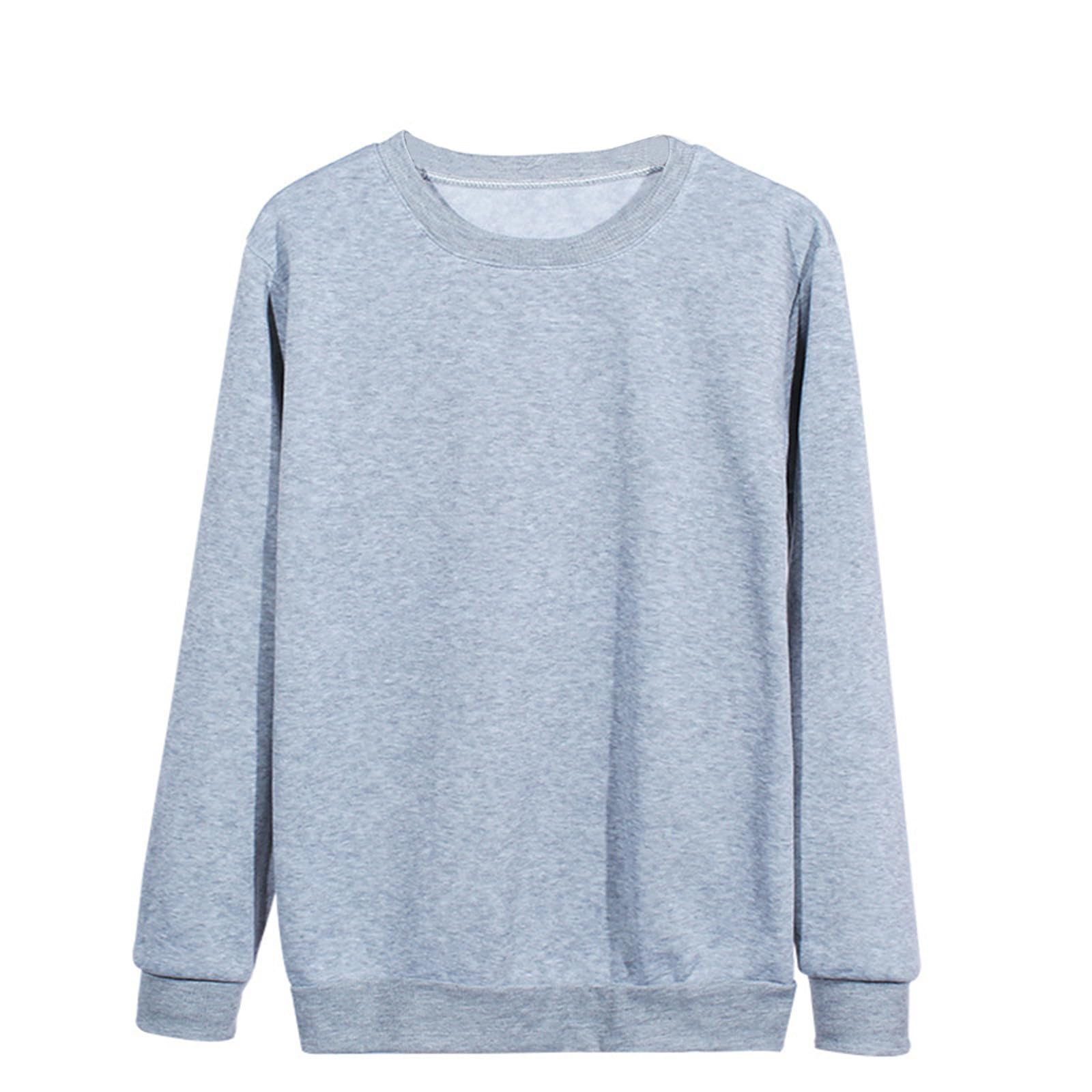 Generic Sweatshirt for Women Long Sleeve Simple Solid Color Hoodies Sweatshirts Casual Loose Trendy Pullover