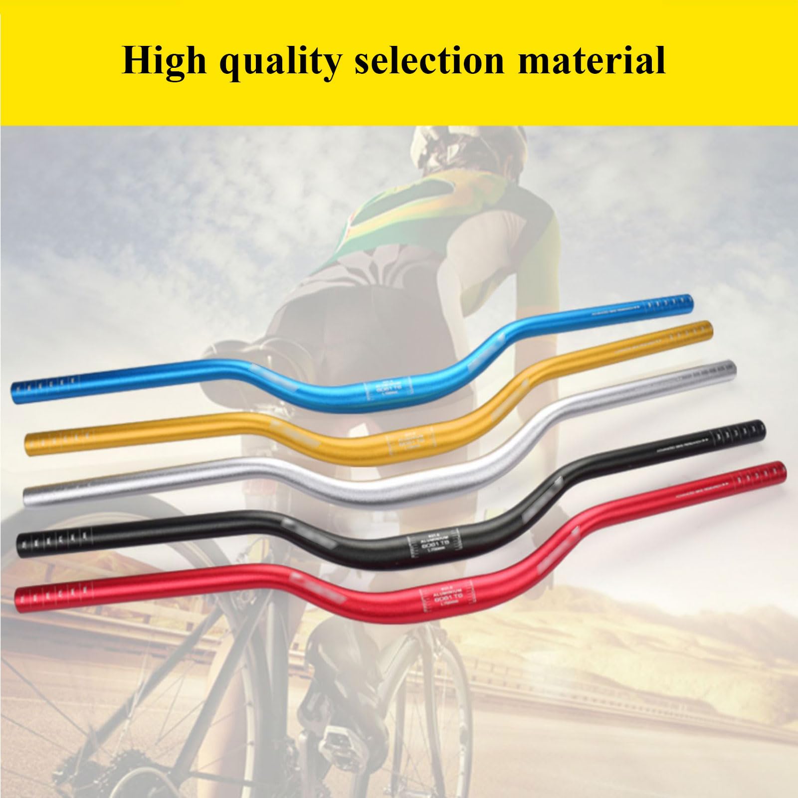 Guidon de vélo, rehausseurs de Guidon, Guidon de vélo, Guidon de vélo de Montagne en Aluminium léger à pignon Fixe 25,4 x 520 mm Guidon Adulte Unisexe(Black)