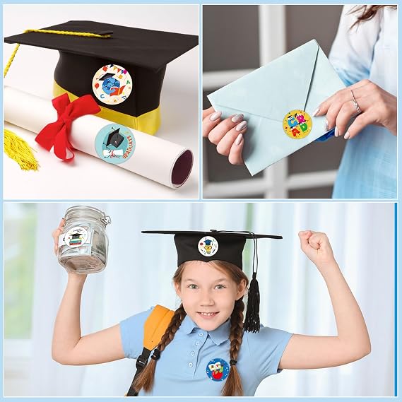 WhatSign 36Pcs Graduation Stickers for Kids Class of 2026 Label Gift Tag Labels for Kindergarten Preschool Gift Wrap Box Card Envelope Seals Grad Party Favors