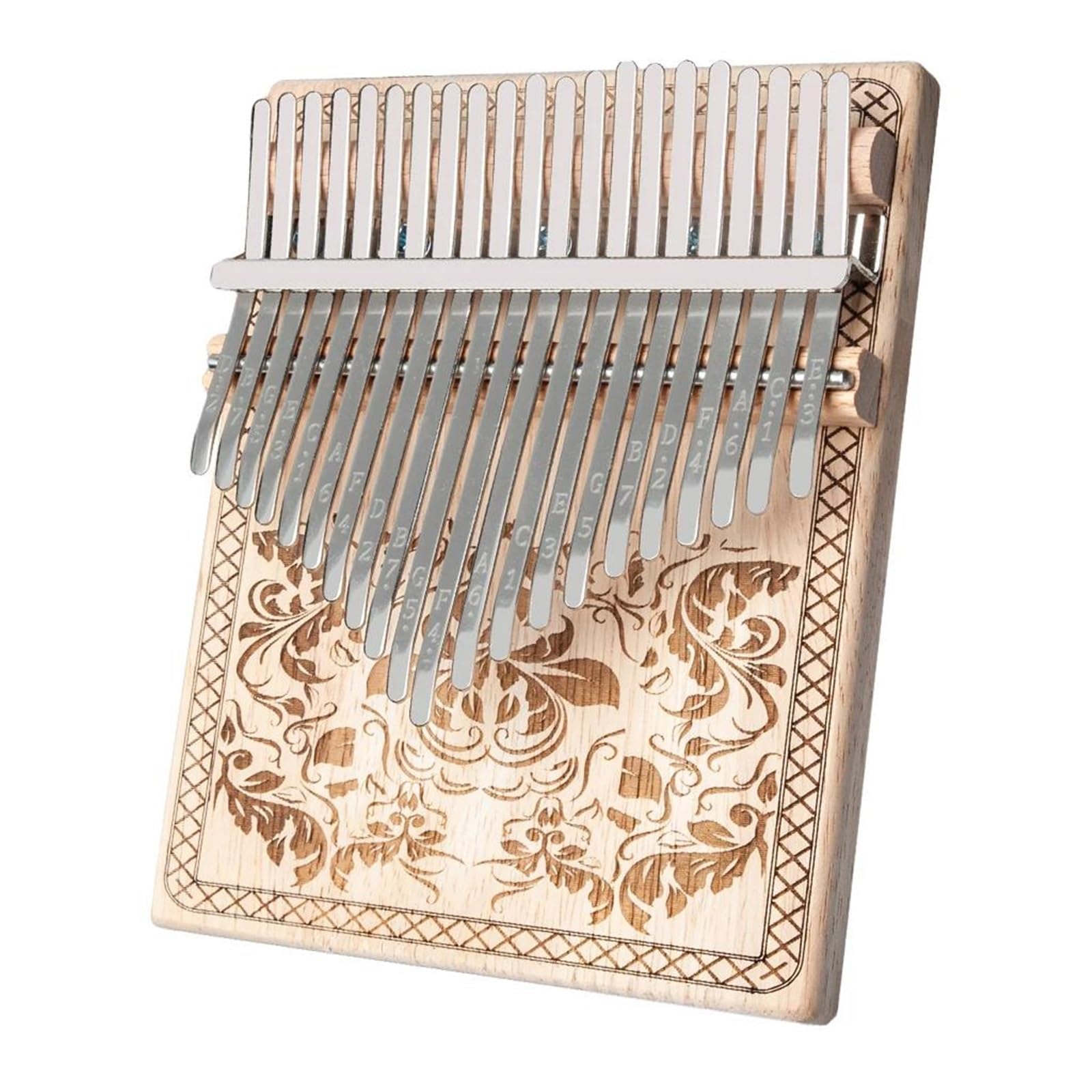 Anfänger-Kalimba Geschnitzte 21-Tasten-Ahorn-Kalimba für Anfänger tragbares Mbira-Stimmhammer-Daumenklavier für Erwachsene