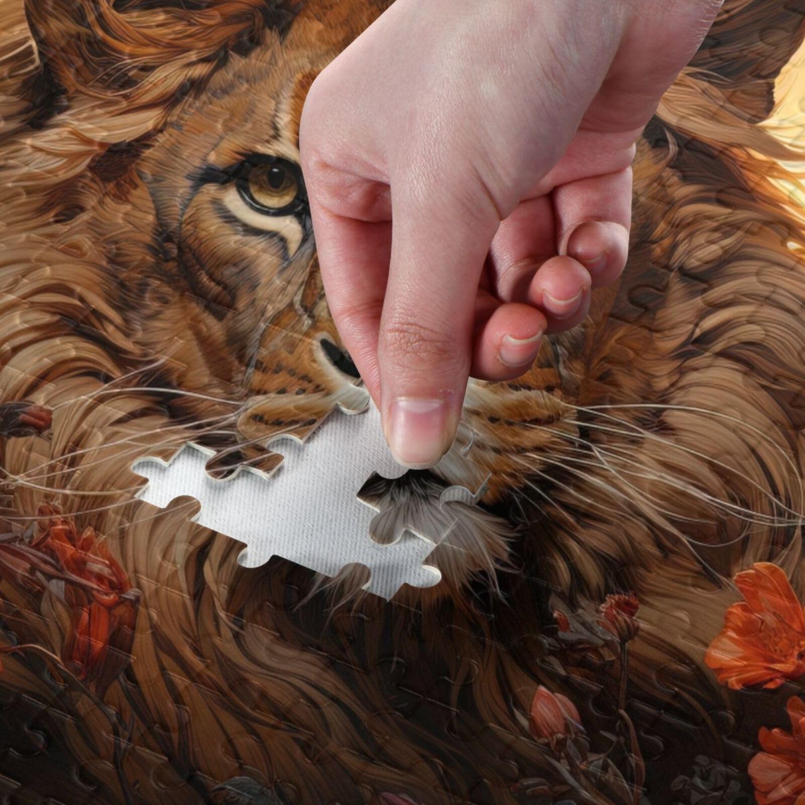 Amazon.com: ZENWAWA Lion in Flower Jigsaw Puzzle, 1000 Pieces