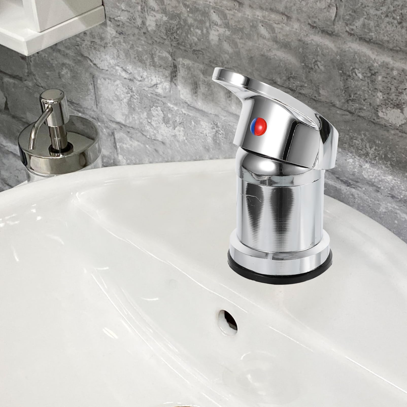 Uonlytech Shampoo Bowl Faucet Copper Bathroom Faucet Salon Sink Spa Wash Hair Tap for Hot and Cold Mixer — view 3