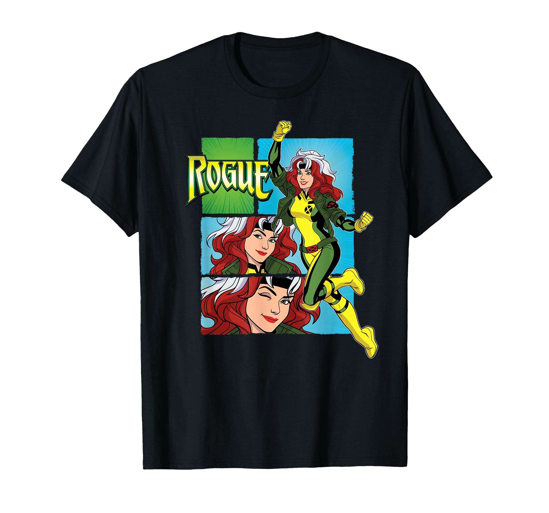 Marvel Studios X-Men ’97 Rogue Wink Logo & Action Panels T-Shirt