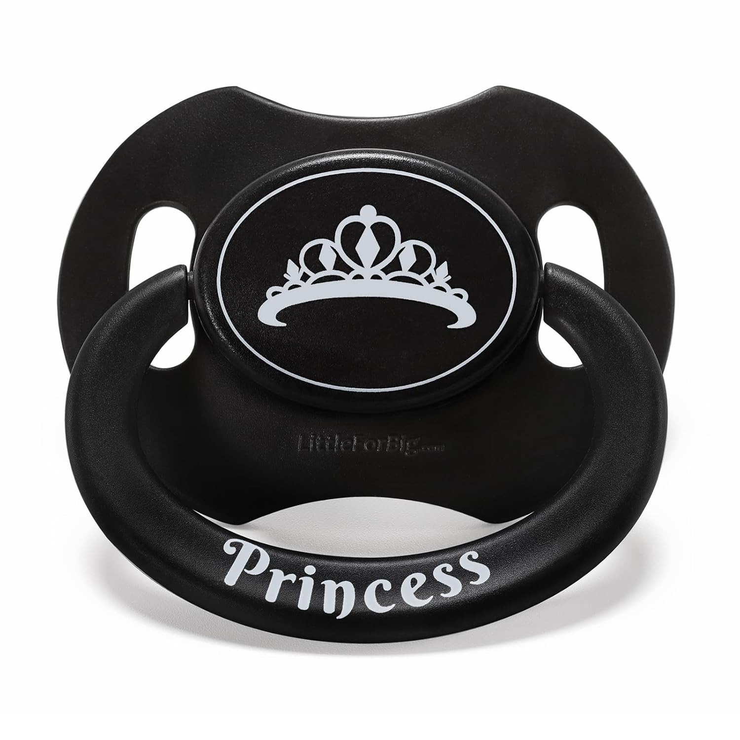 LittleForBig Bigshield Generation-II Adult Sized Printed Pacifier Princess Crown Pattern Black