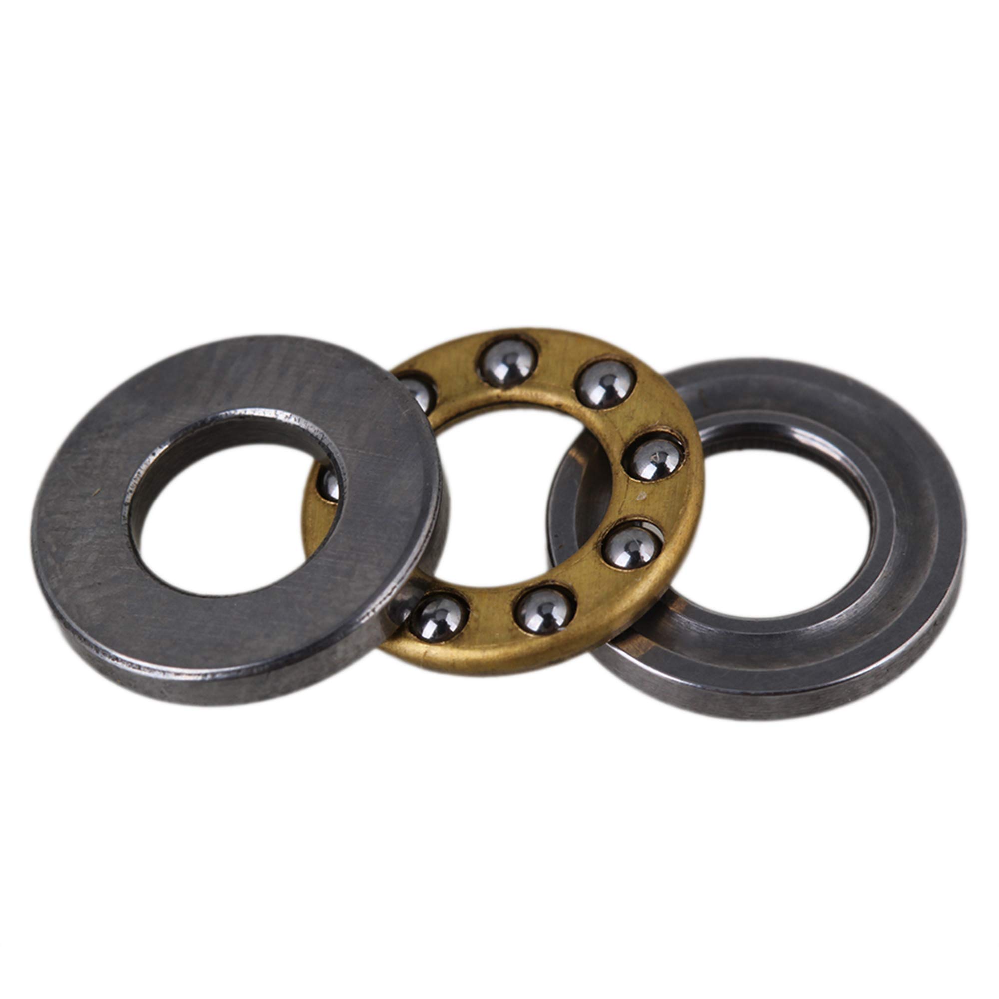 CNBTR F5-10M Ball Thrust Bearings – 5x10x4mm, 3-Part Steel & Copper, Pack Of 10