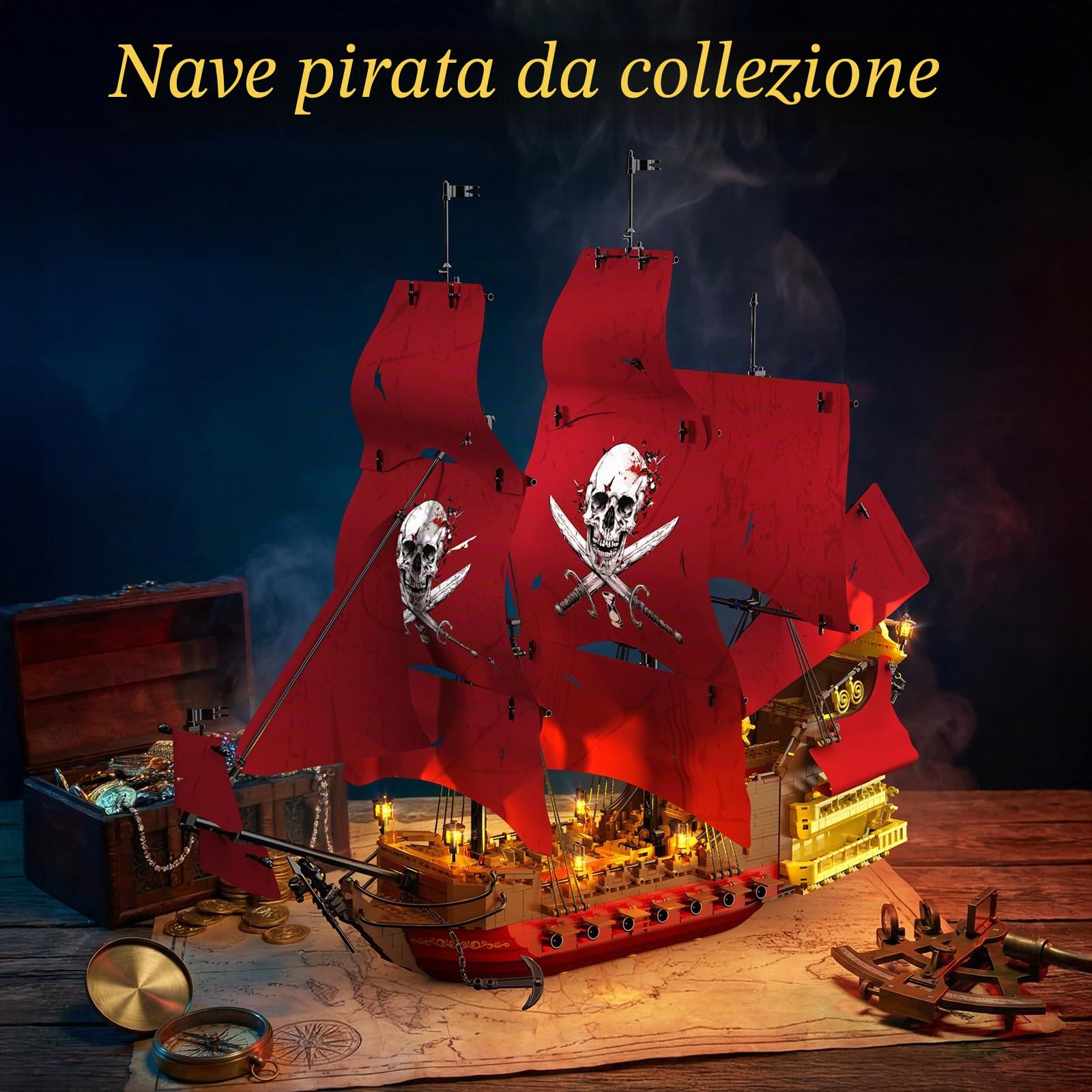 JMBricklayer Kit di costruzione di nave pirata per adulti 40003