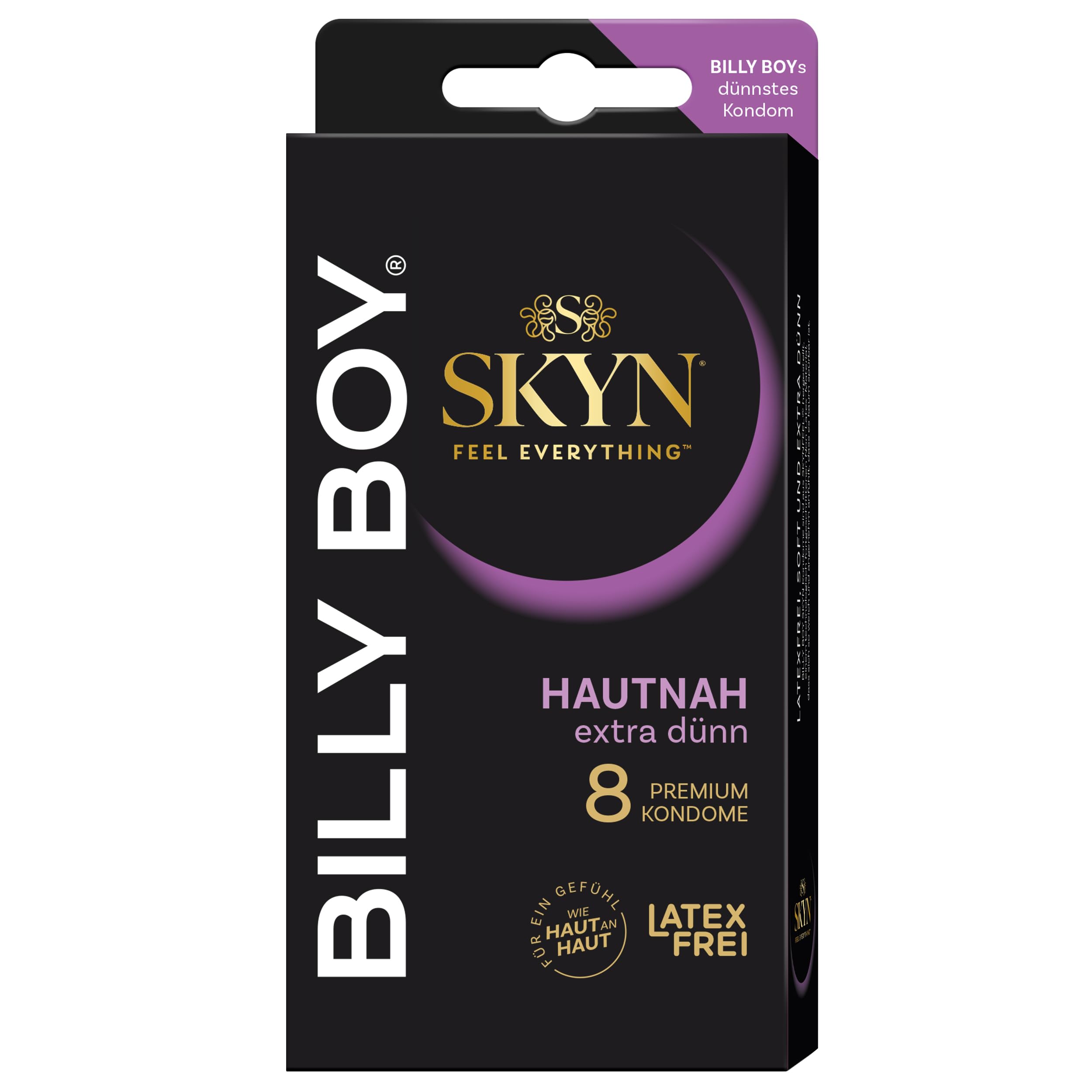 BILLY BOY SKYN Hautnah extra dünn Kondome 8er| 53 mm | Latexfrei | 1x8 Stück
