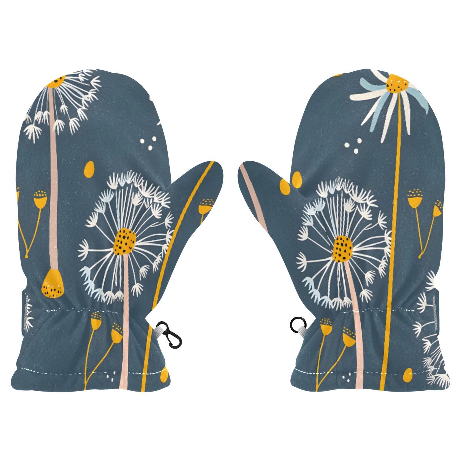 Kid's Winter Gloves Children Warm Gloves Dandelion for Boys Girl Age 4-6 Years