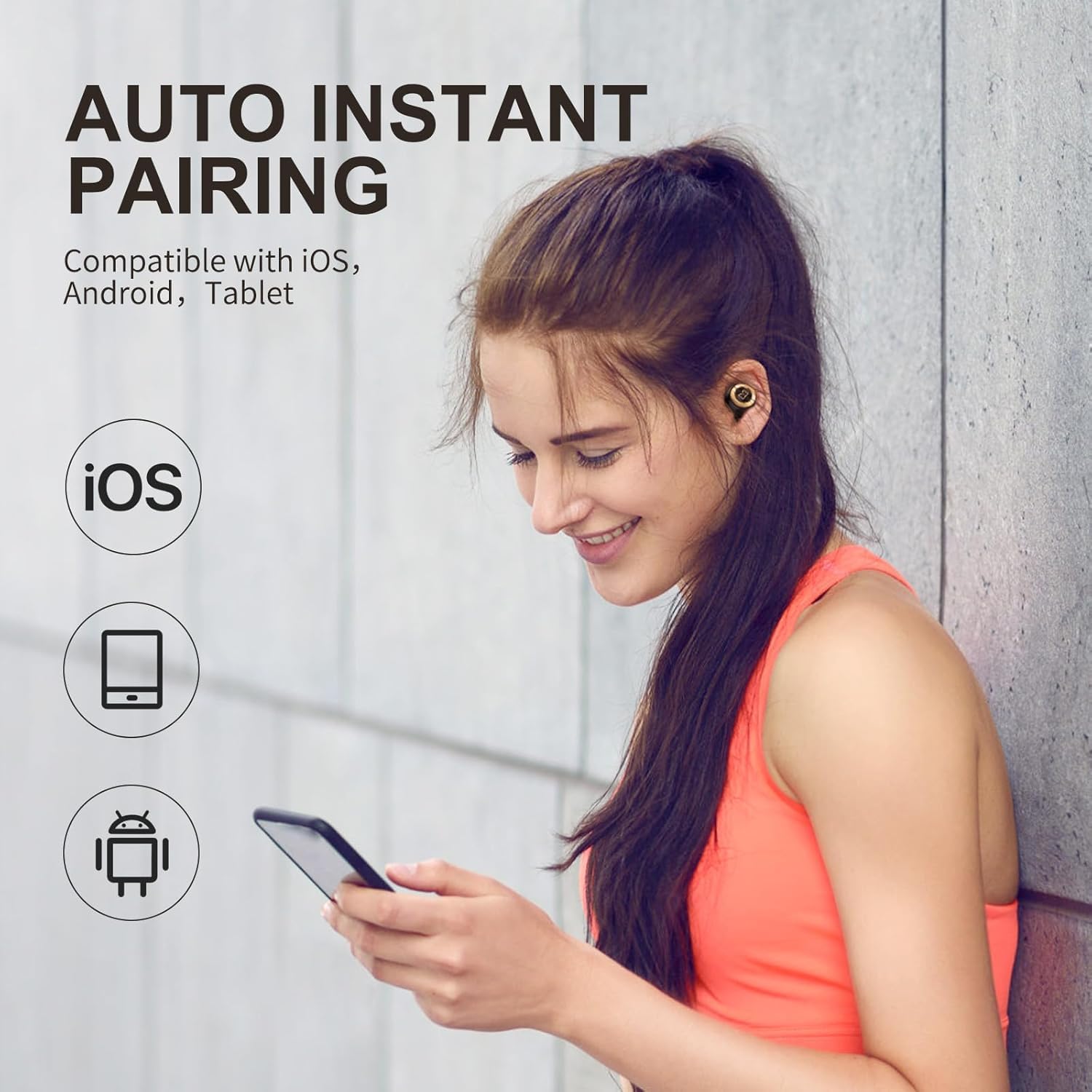 Monster Achieve 100 AirLinks Wireless Earbuds,Super Fast Charge,Bluetooth 5.0 in-Ear Stereo Headphones with USB-C Charging Case,Built-in Mic for Clear Calls,Water Resistant Design for Sports — view 6