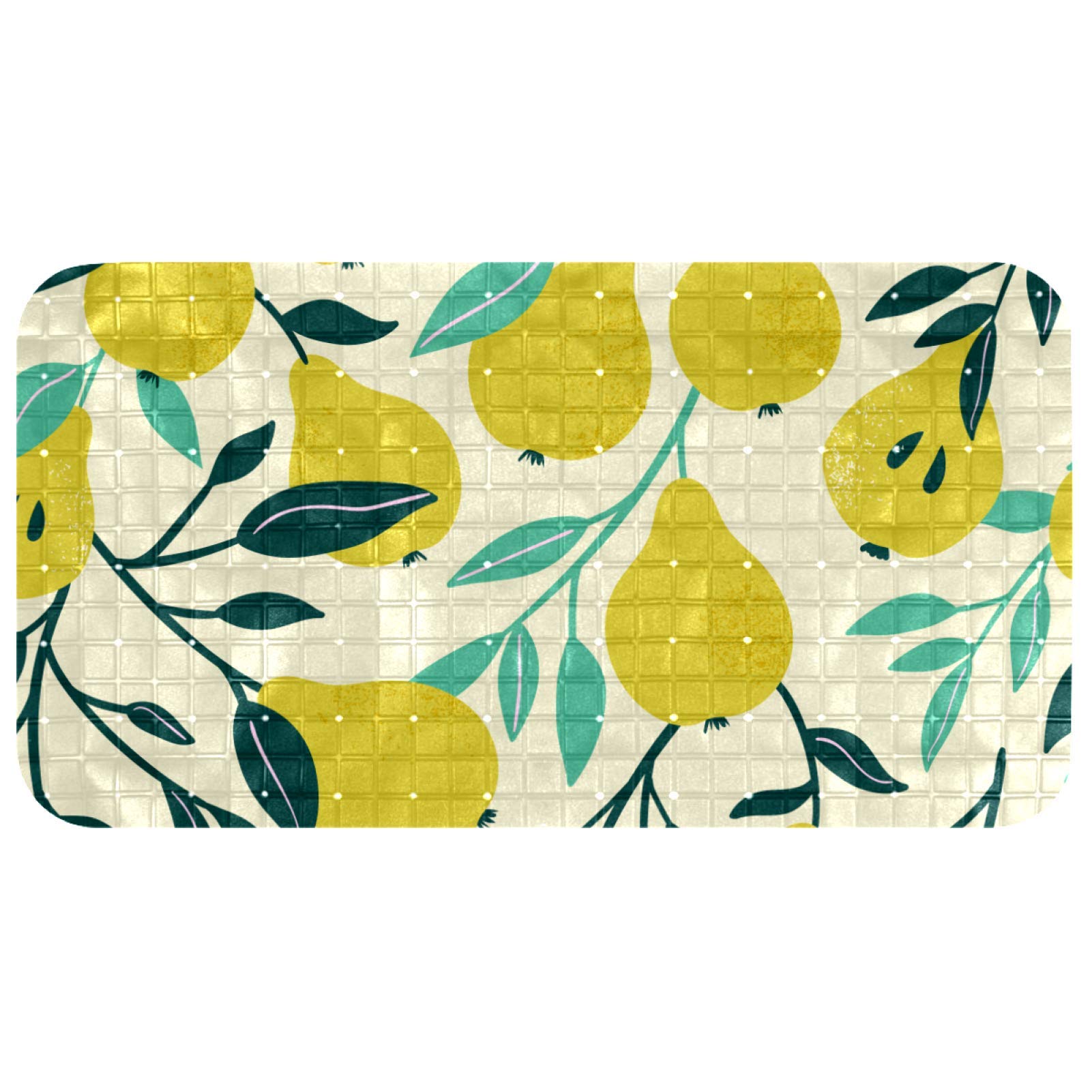 Tapis de bain antidérapant jaune poire pour sécuriser la douche des enfants sans latex