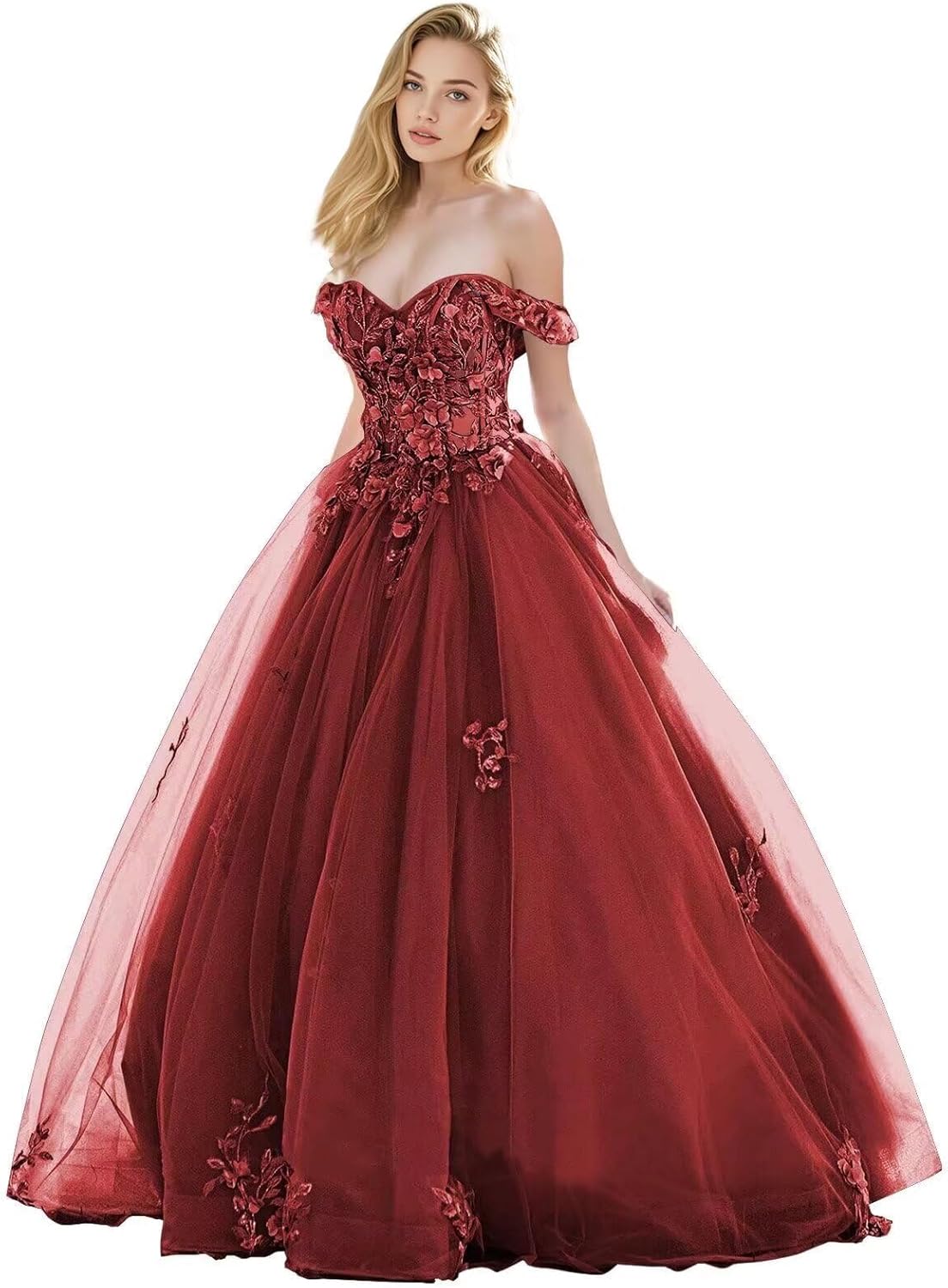 2026 Quinceanera Dress Puffy Tulle Floral Lace Applique Off Shoulder Corset Long Prom Dresses Party Gown 216