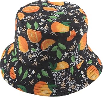 BeFur Bucket Hat Unisex Print Cotton Packable Double Side Wear Travel Beach Sun Hat Fisherman Cap