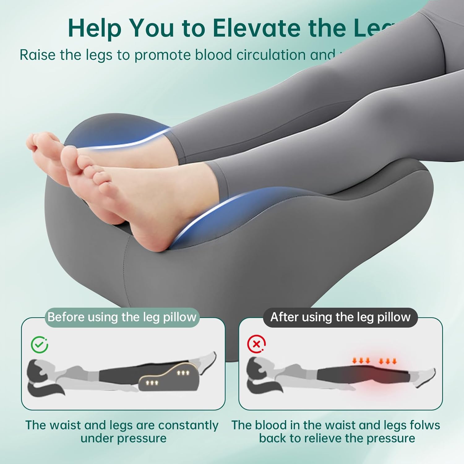 Memory Foam Wedge Pillow Intimacy Couples Pillow, Pregnant Ergonomic Contoured Position Pillow for Sleeping & Reading, Multi-Functional Bed Pillow Back Support Cushion All Grey