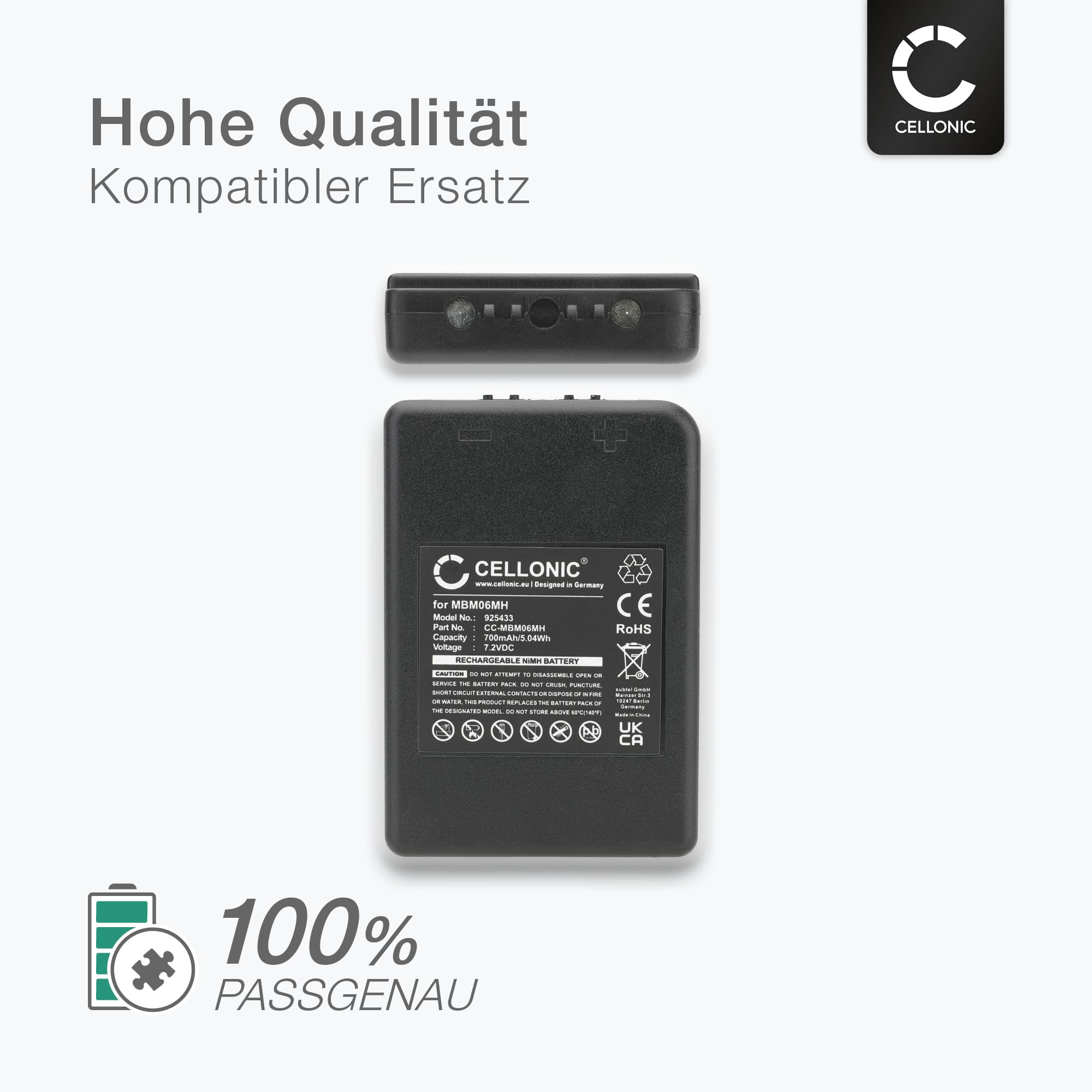 subtel 3X Akku kompatibel mit Autec B07C TF02, E16 KTC, MBM06MH