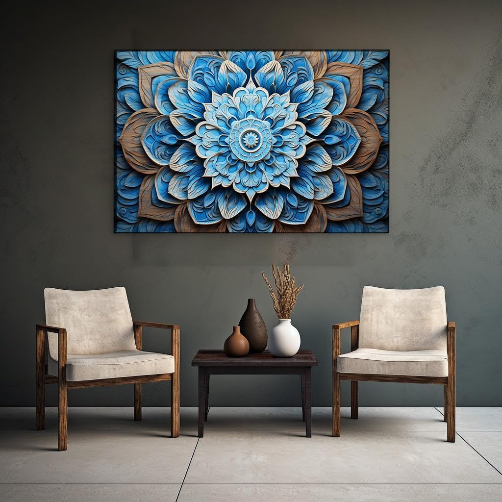 Canvas for Living room. Harmony in Bloom - Discover the Elegance of Digital Floral Artistry, 27 x 18 inch Canvas Wall Art - Contemporary Masterpieces - Botanical Home Decor - 69x46 cm (27x18 inch)