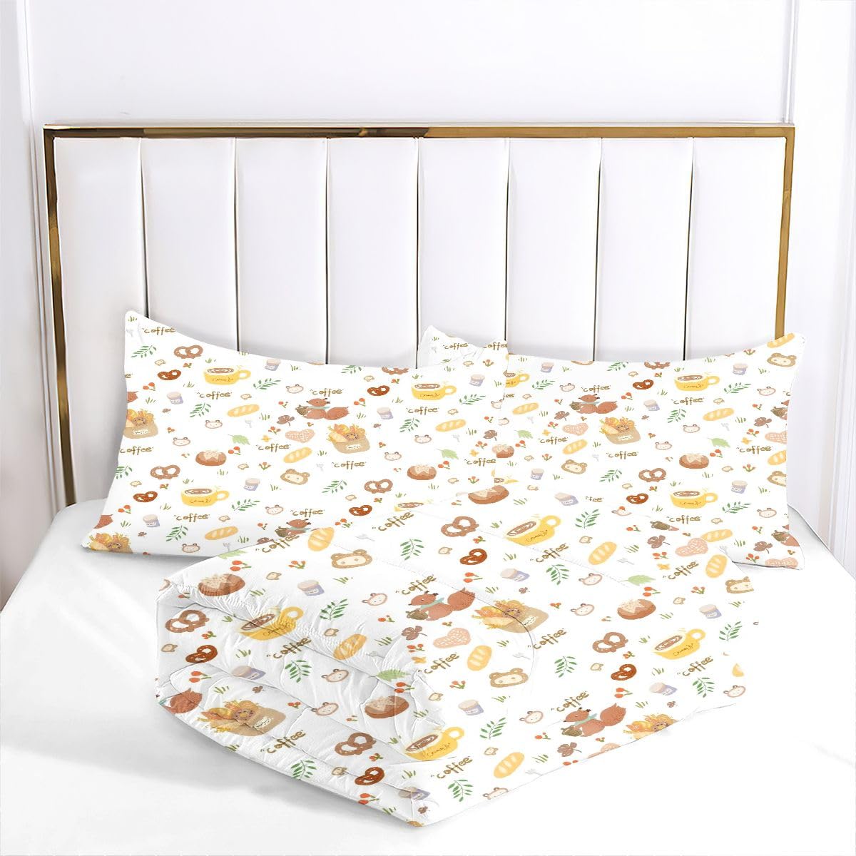 Edredón 200x200 cm | Patrón Dibujos Animados, Tejido de Microfibra con Relleno de Algodón 200 gsm, Incluye 2 Fundas de Almohada 50x75 cm, Estampado 3D para el Dormitorio Principal D150