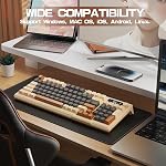 M96 Wireless Gaming Keyboard,Knob Control Bluetooth/2.4G Wireless Mechanical Feeling Keyboard,RGB LED Backlit with Display Screen, PBT Keycap, 2000mAh, 94-Key Layout for Win/Mac (Coffee)