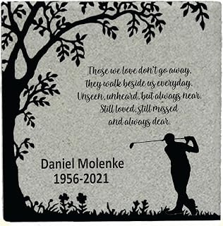 Golfer Memorial Stone - Real Stone Personalized by Florida-Funshine