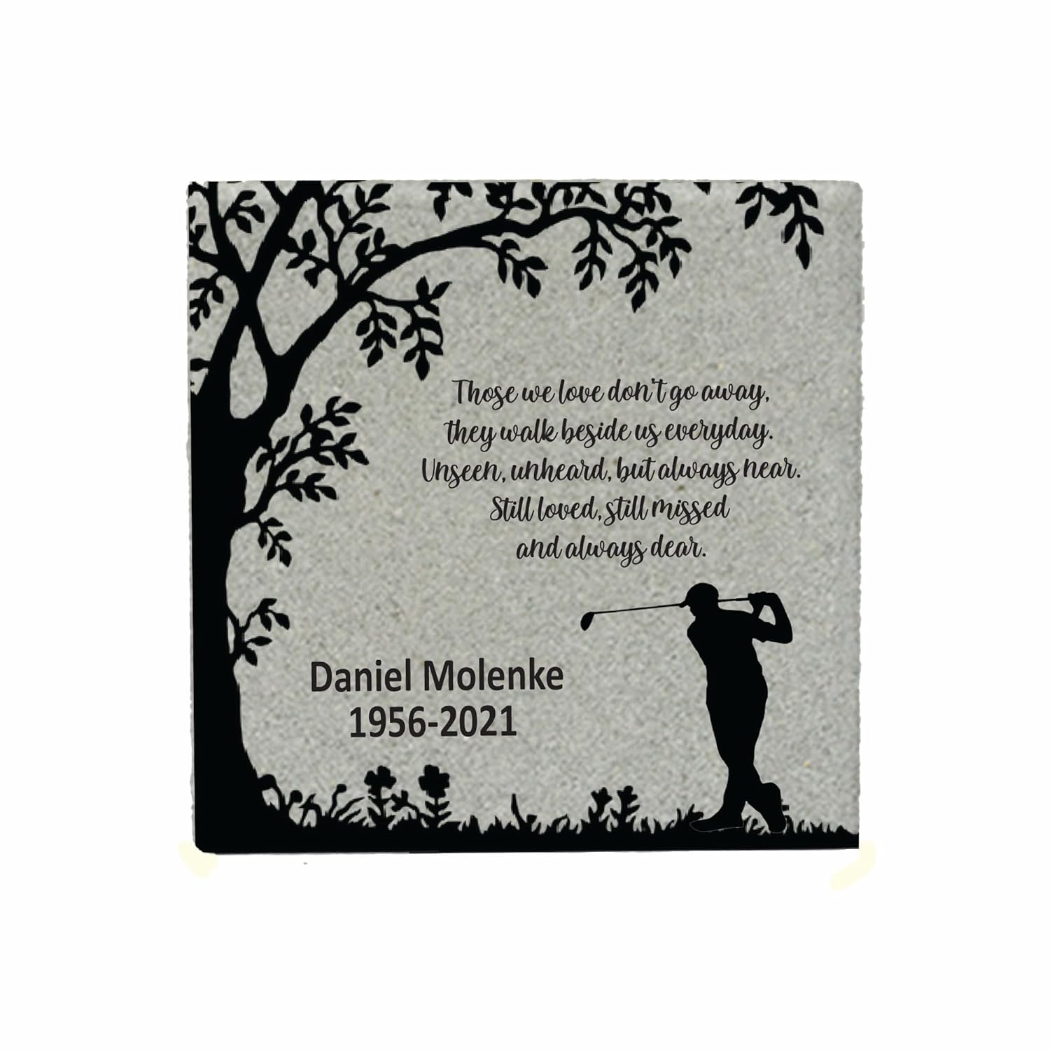 Golfer Memorial Stone - Real Stone Personalized by Florida-Funshine