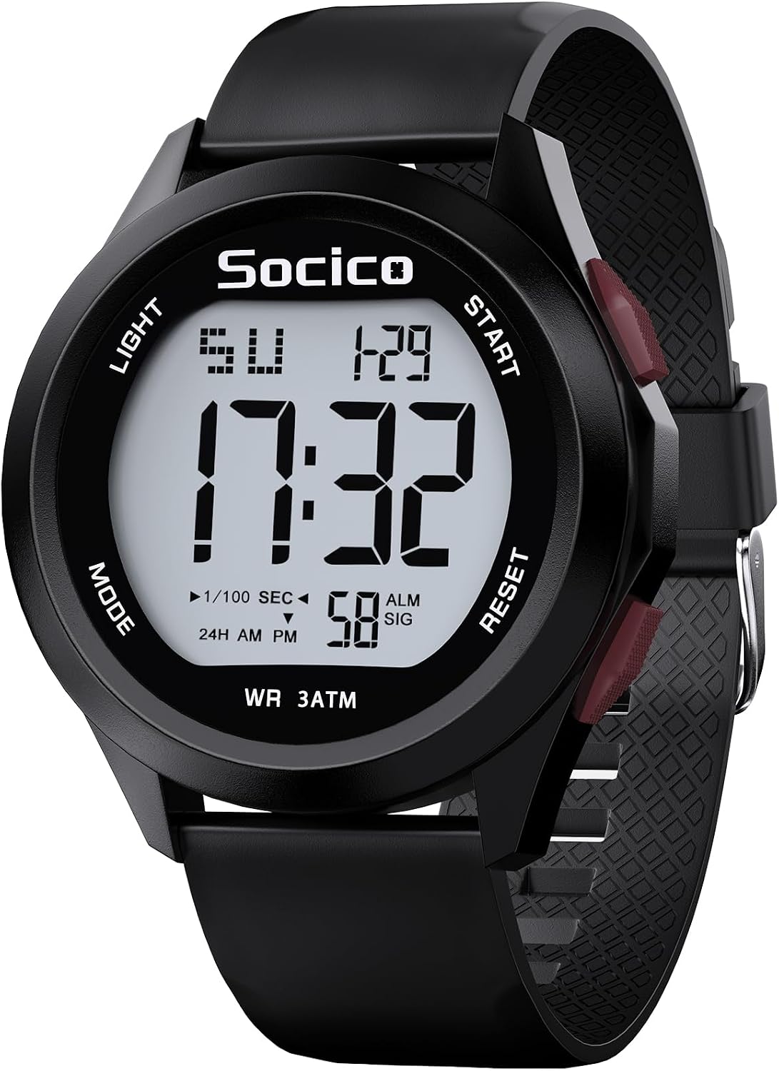 SOCICO Mens Digital Watch Sports Waterproof Outdoor Large