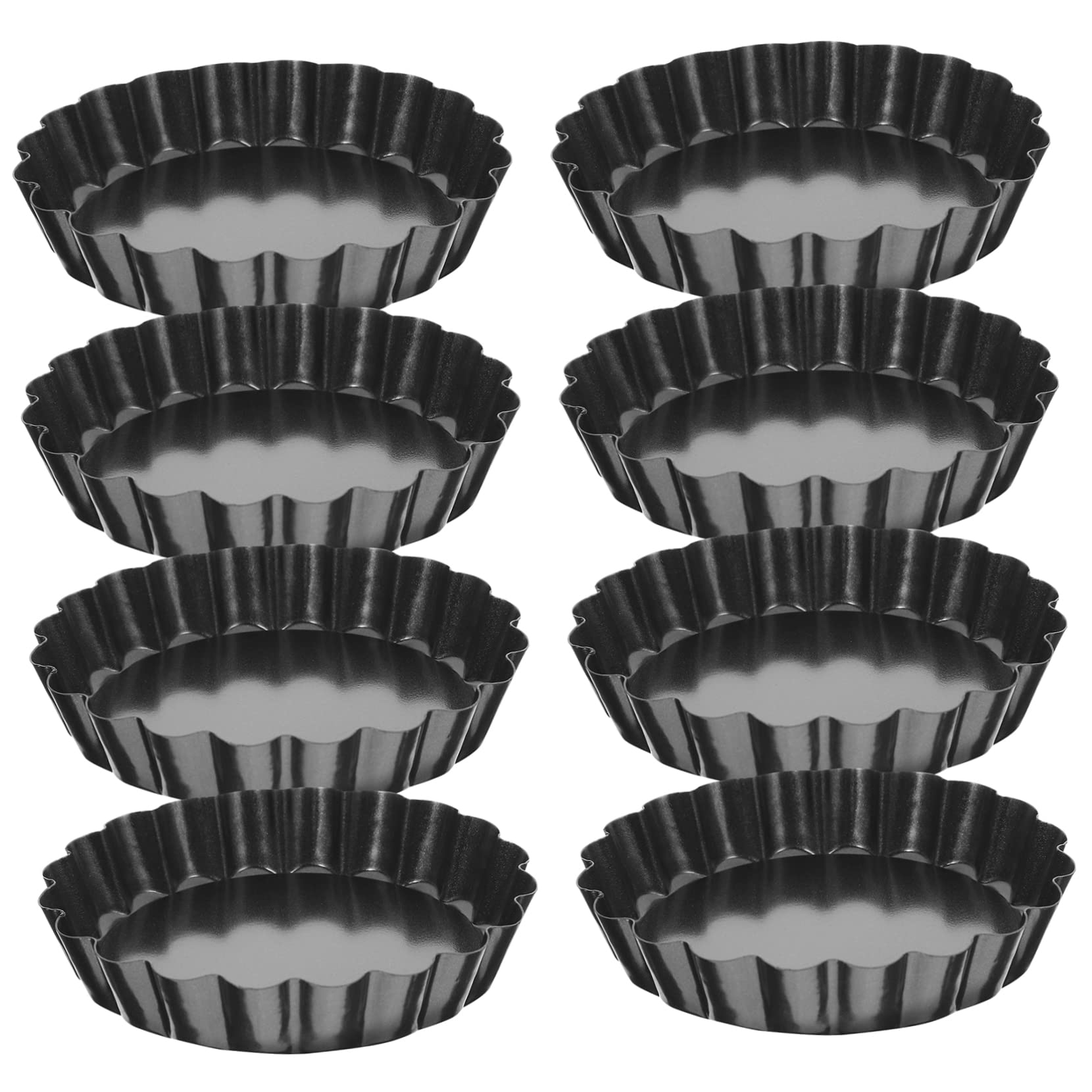 GRIRIW 8pcs Mini Tart Molds Non Stick Egg Tart Baking Pans with Removable Bottoms for Cupcakes Pies and Tartlets for Special Occasions and Everyday Use