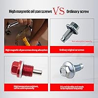 Vista 6 de 1 tapón magnético de drenaje de aceite M12 x 1.5 con cuatro espaciadores, perno de tuerca de drenaje de sumidero compatible con la mayoría de BMW