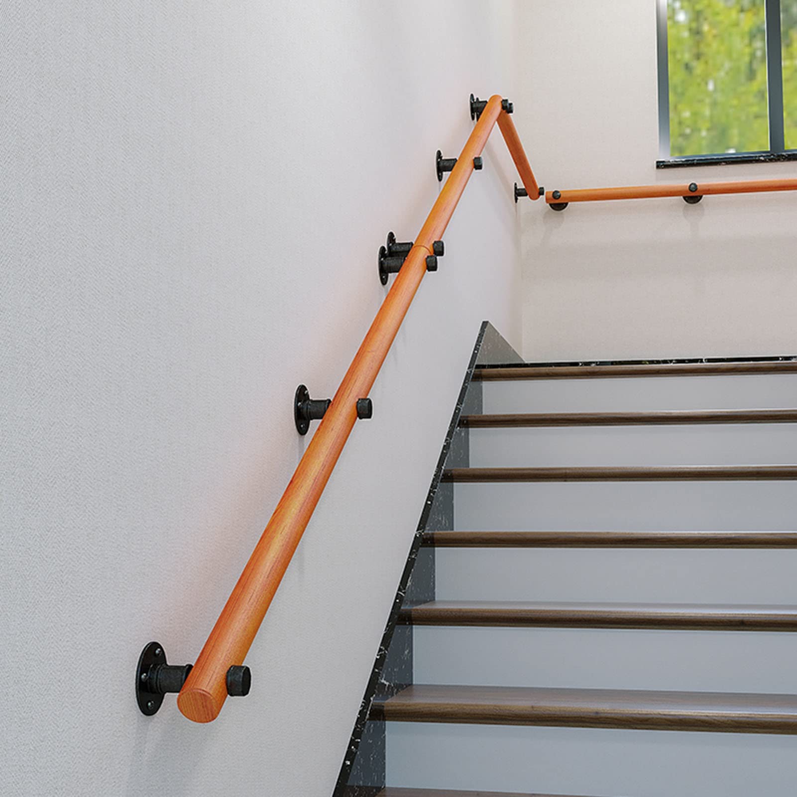 Main courante escalier bois antidérapante pour sécuriser le loft et la maison avec main courante ronde