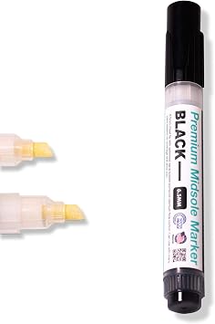 Wilkins Premium Midsole Marker for Customization Paint on Leather, Suede, Fabric and Soft Foam for 2-4 Pair of Shoes Black