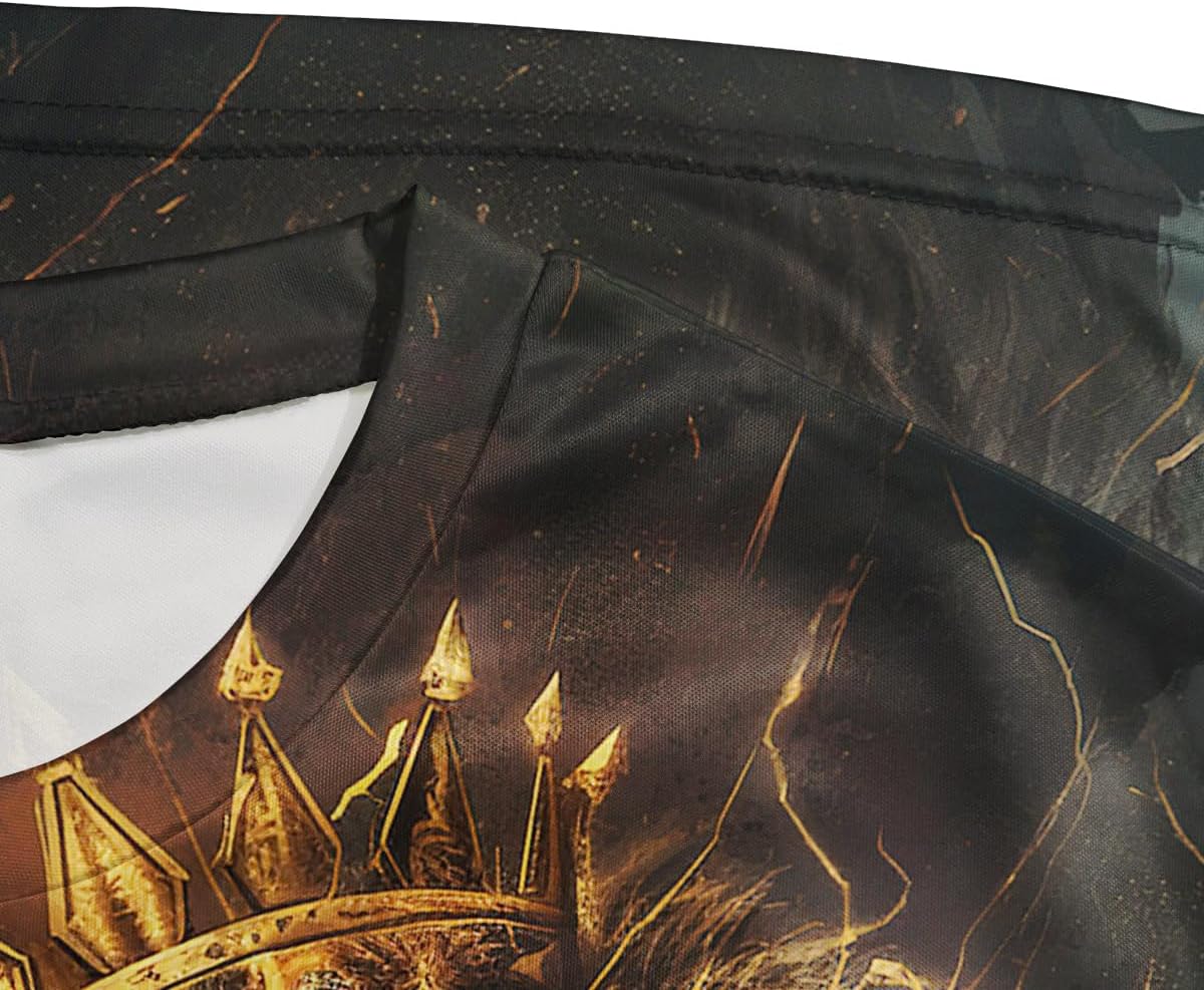 Men's Lion with Crown T-Shirt Casual Graphic Short Sleeve Shirts - Image 5