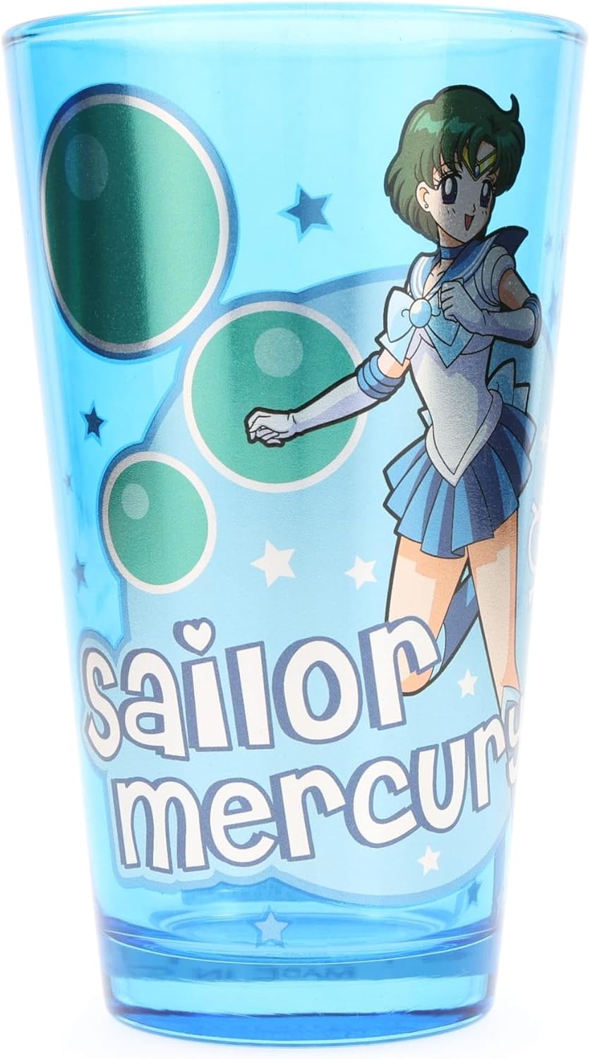 JUST FUNKY Sailor Moon Sailor Mercury 16oz Blue Pint Glass