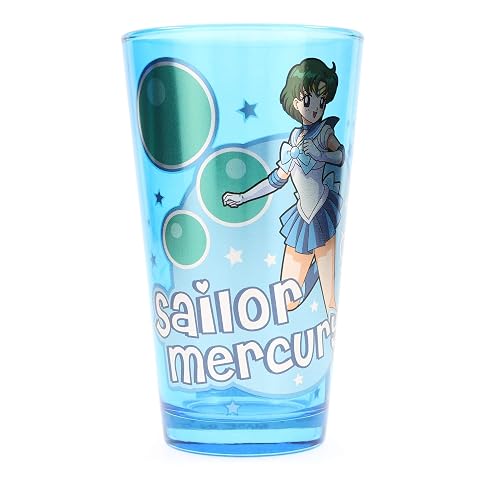 JUST FUNKY Sailor Moon Sailor Mercury 16oz Blue Pint Glass