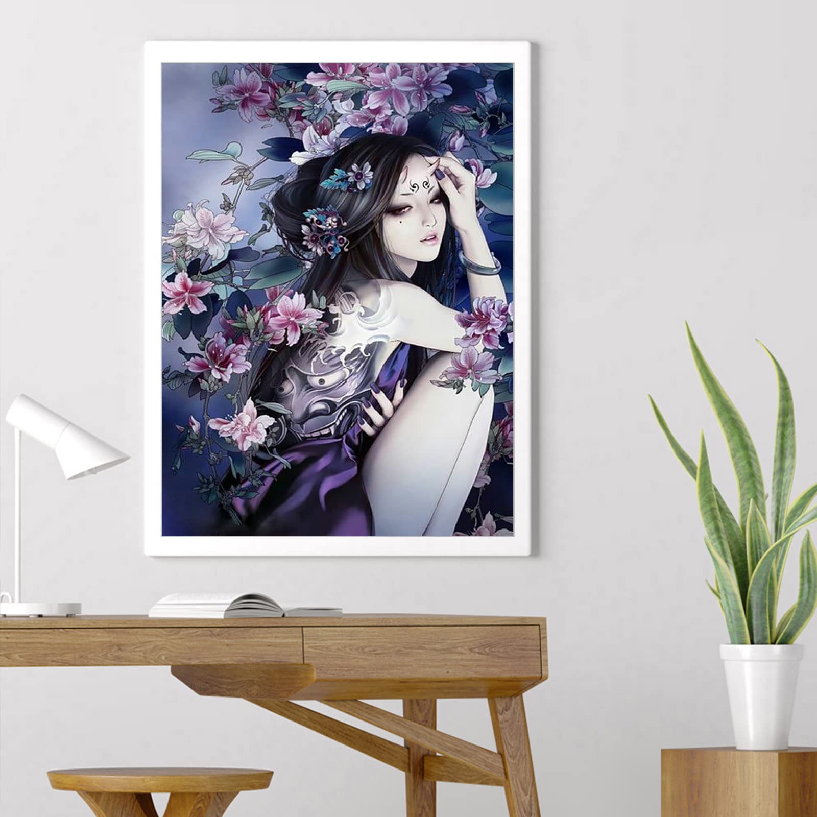 Kit Diamond Painting Completo Per Adulti - Quadro 5D Con Diamantini, 30x40cm, Motivo Fiore, Decorazione Casa DIY