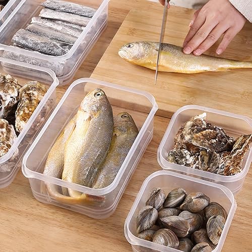 Miniatura 7 de 4 organizadores de plástico para refrigerador de 40.58 onzas, contenedores de almacenamiento de frutas apilables duraderos con tapas para