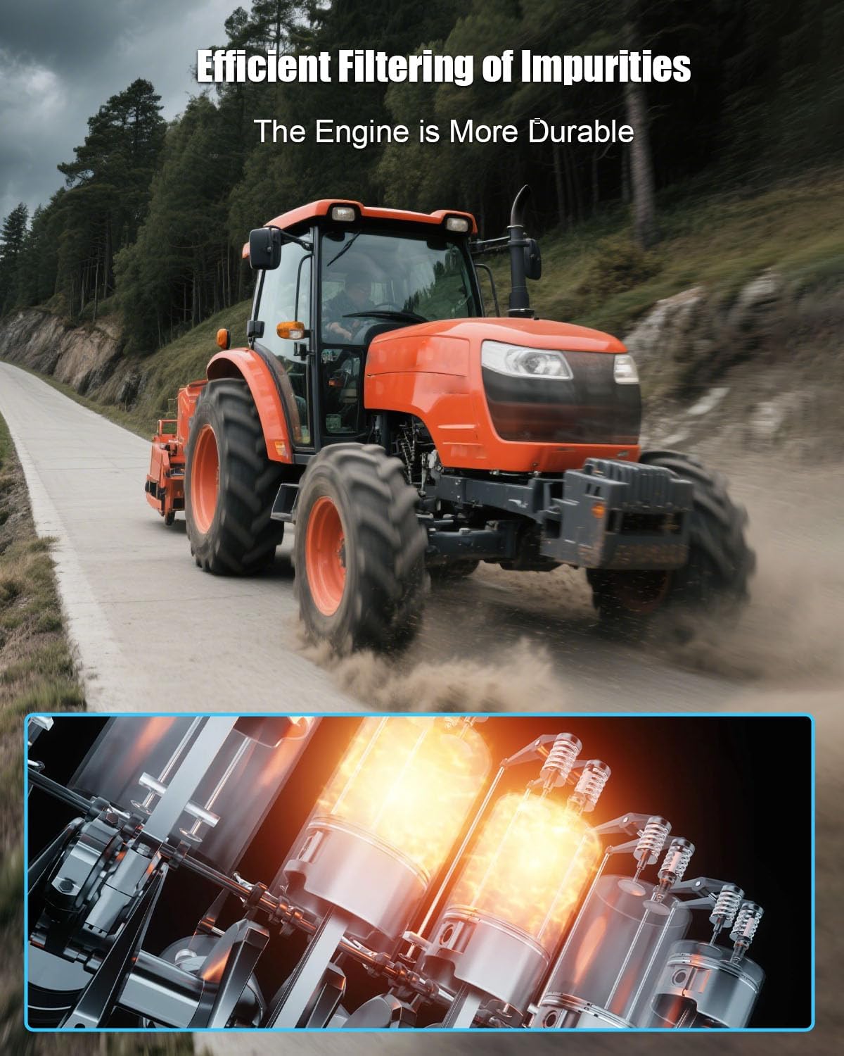 HH150-32430 Engine Oil Filters Fit for Kubota B Series Compact Tractors B7300HSD B7400HSD B7410D, Universal Filter Replace HH1J0-322430 70000-15241 100800, 6 Pcs