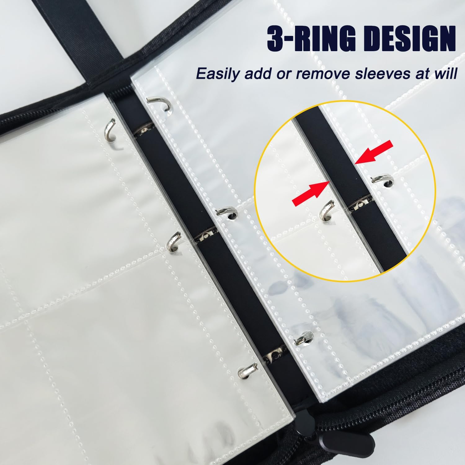 Card Binder Album 4 Pocket, 400 Pockets Trading Card Holder Binder with 50 Removable Sleeves, Zipper Card Book for Trading Cards, Game Sports Cards (Zodiac)