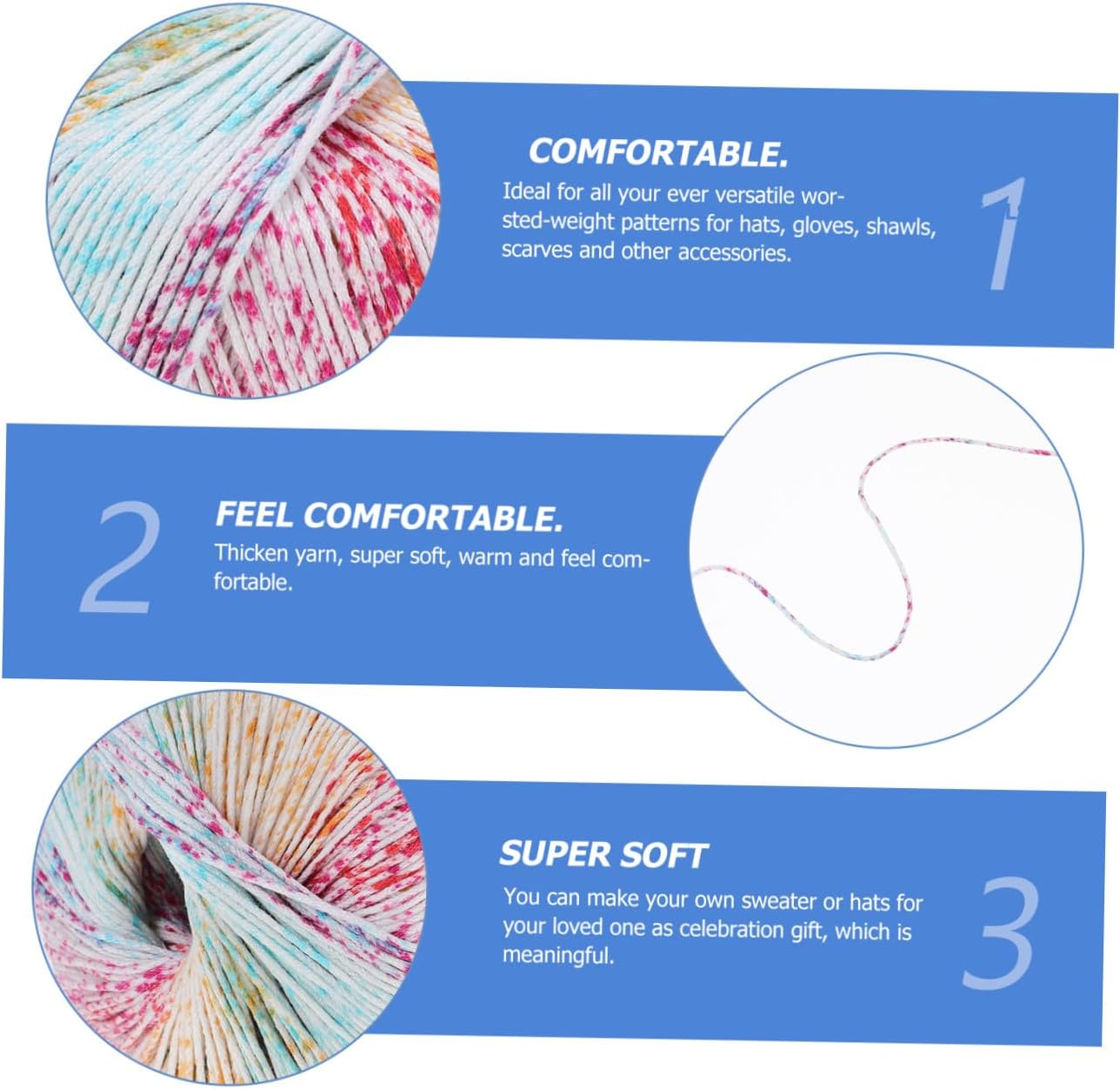 Cotton Crochet Yarn 1 Roll Gradient Knitting Craft Supplies image 3