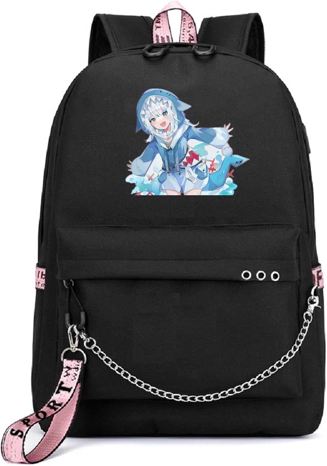 ISaikoy Anime Backpack Bookbag Daypack School Bag with USB Charging Port 4