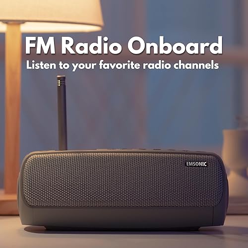 Miniatura 5 de Saver By Emsonic - Altavoz Bluetooth portátil, altavoz impermeable con detector de monóxido de carbono y radio FM, tiempo de reproducción de 24