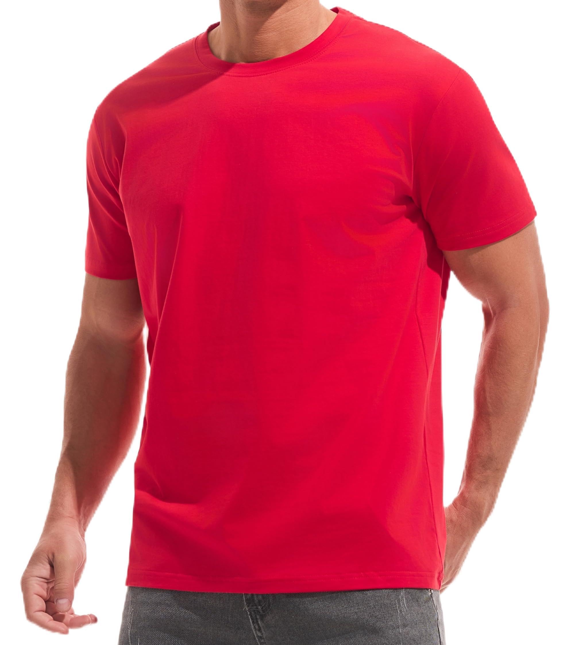 RONOMO Herren Reine Farbe EIS Gefühl T-Shirt | Pre-shrunk,hochfarbecht, atmungsaktiv & angenehm zu tragen erfekte Passform, langlebige Farbe, ideal für täglichen Komfort