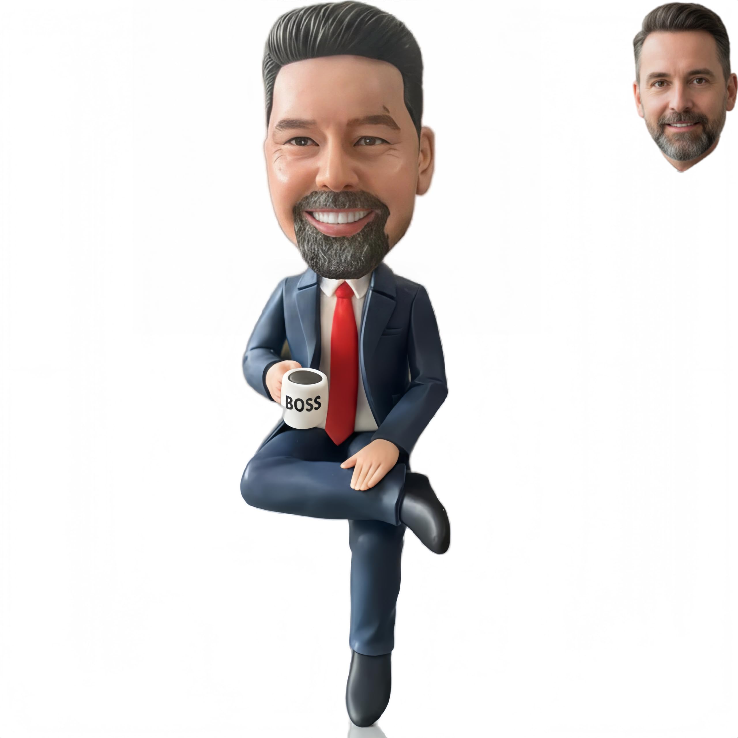 Figura Personalizada por Foto, Estatua 100% Hecha a Mano de Arcilla Polimérica, Muñeco Retrato a Medida, Regalo Original para Tarta de Boda, Cumpleaños, Mascotas y Compañeros (8-20 cm)