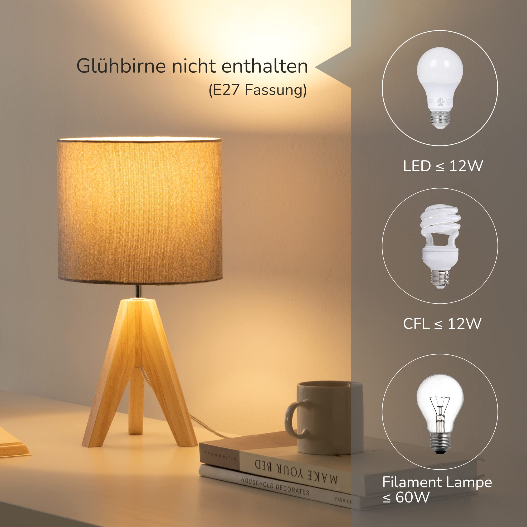 EDISHINE lampy stołowe lampki nocne DHLTL05M